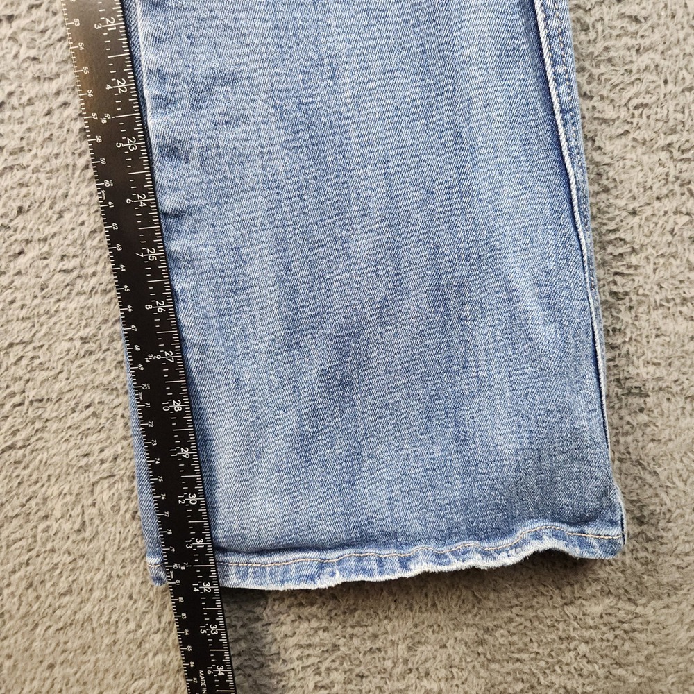 Women's High Rise Flare Leg Jeans Size 5/26 Light Wash Stretchy Blue Soft Denim - Picture 6 of 11